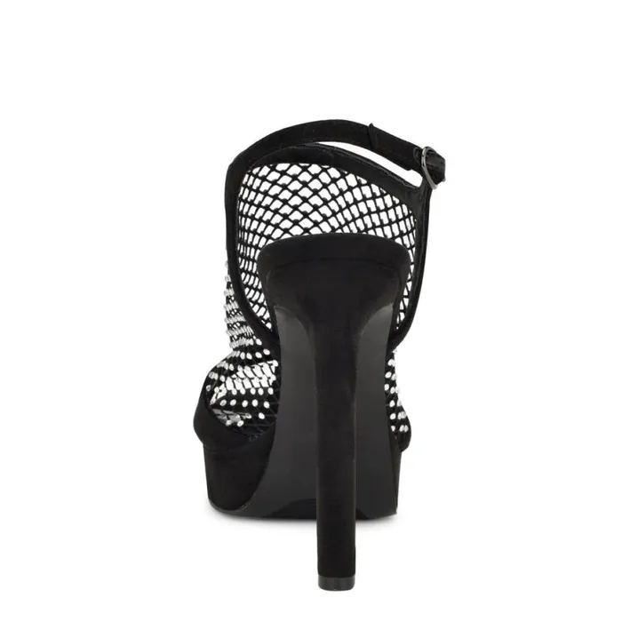 Nine West Sandals Women Wohmah Peep Toe Platform Sandals Black