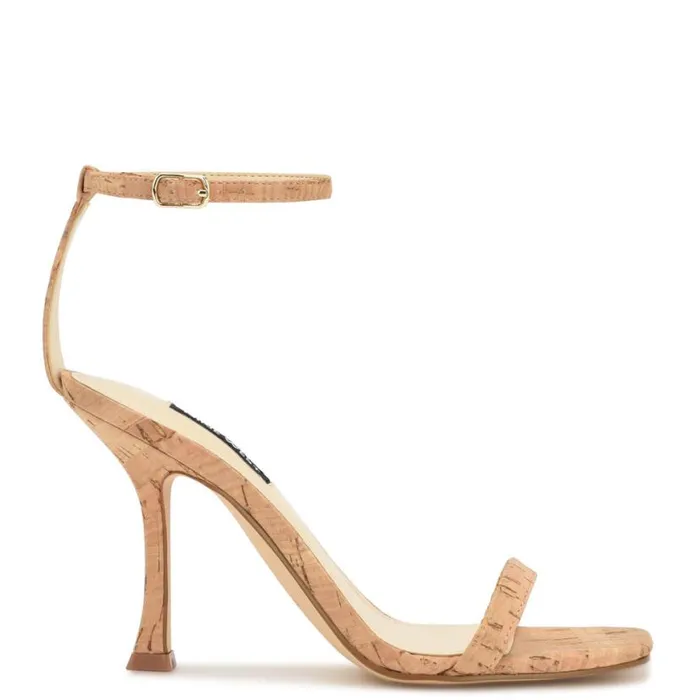 Nine West Sandals Women Yess Ankle Strap Sandals Natural Cork