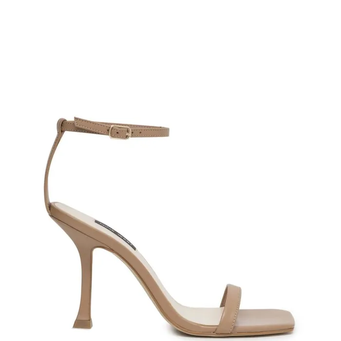 Nine West Sandals Women Yess Ankle Strap Sandals Natural Leather