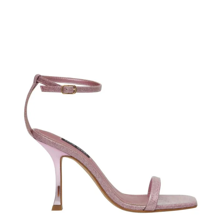 Nine West Sandals Women Yess Ankle Strap Sandals Pink Glitter