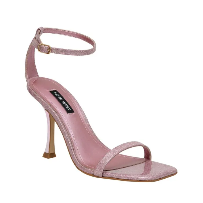 Nine West Sandals Women Yess Ankle Strap Sandals Pink Glitter Nine West Sandals Women Yess Ankle Strap Sandals Pink Glitter