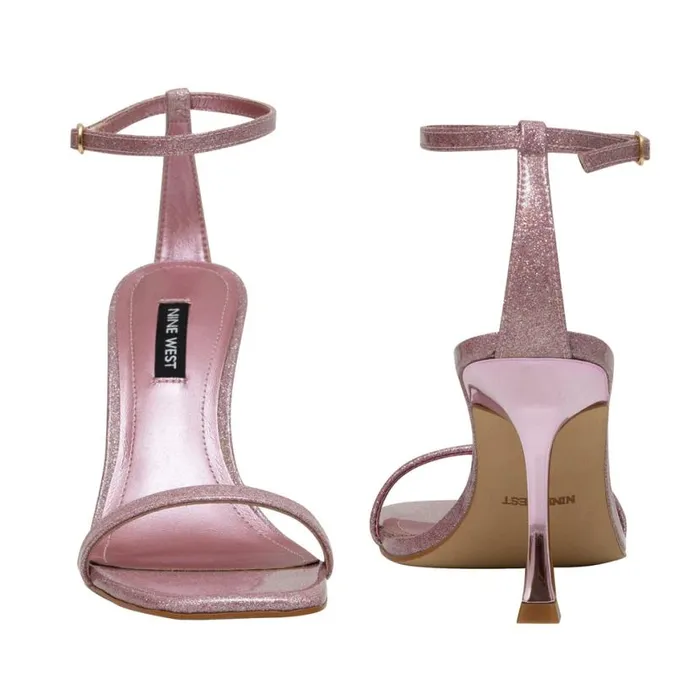 Nine West Sandals Women Yess Ankle Strap Sandals Pink Glitter Nine West Sandals Women Yess Ankle Strap Sandals Pink Glitter