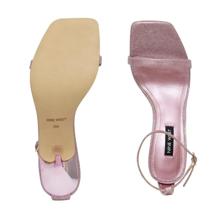 Nine West Sandals Women Yess Ankle Strap Sandals Pink Glitter Nine West Sandals Women Yess Ankle Strap Sandals Pink Glitter