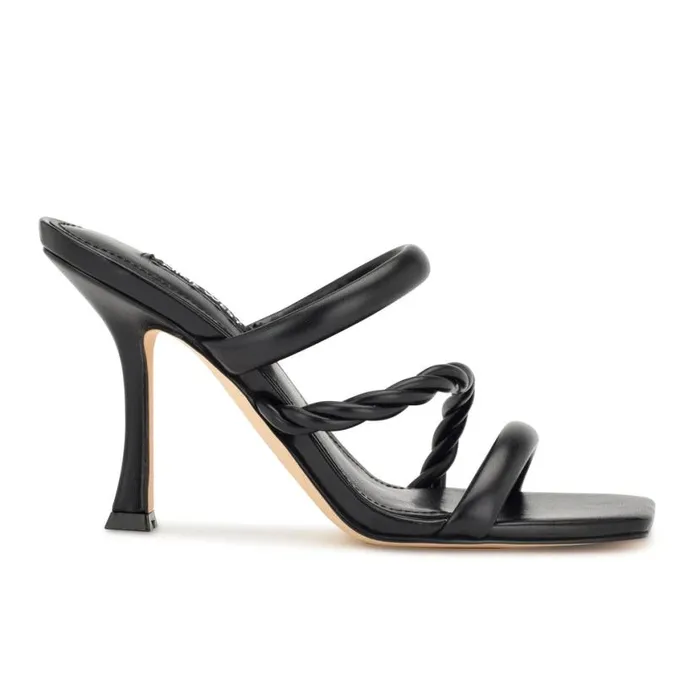 Nine West Sandals Women Yester Heeled Slide Sandals Black