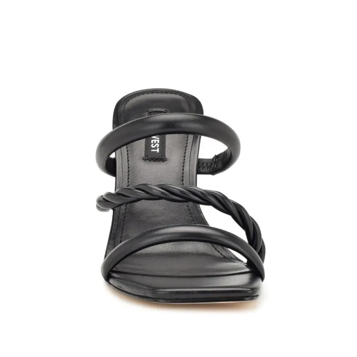 Nine West Sandals Women Yester Heeled Slide Sandals Black Nine West Sandals Women Yester Heeled Slide Sandals Black