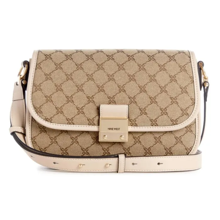 Nine West Satchels and Shoulder Bags Women Allington Crossbody Flap Mocha Logobeige Nine West Satchels and Shoulder Bags Women Allington Crossbody Flap Mocha Logobeige