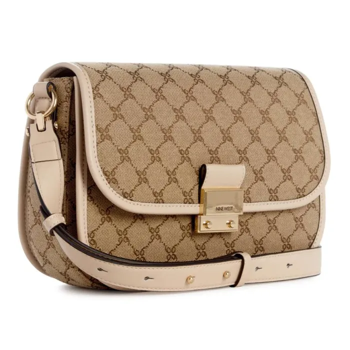 Nine West Satchels and Shoulder Bags Women Allington Crossbody Flap Mocha Logobeige Nine West Satchels and Shoulder Bags Women Allington Crossbody Flap Mocha Logobeige