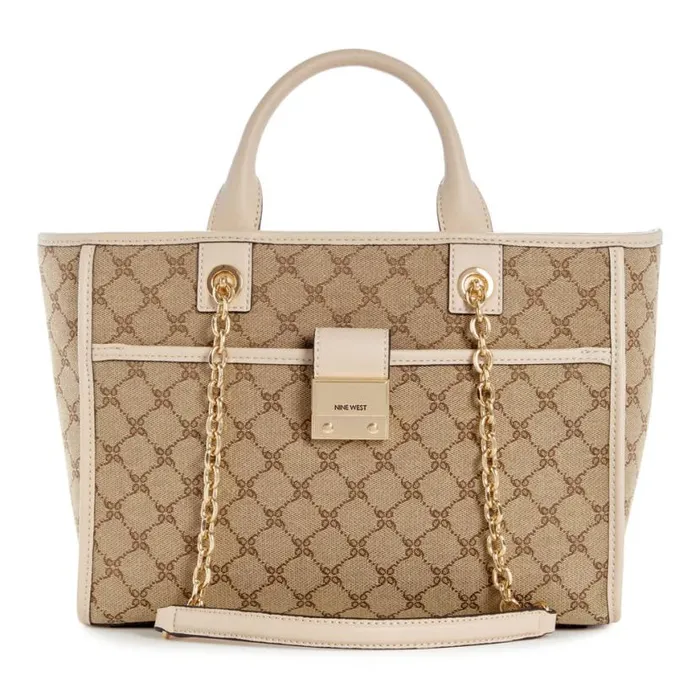 Nine West Satchels and Shoulder Bags Women Allington Small Tote Mocha Logobeige Nine West Satchels and Shoulder Bags Women Allington Small Tote Mocha Logobeige