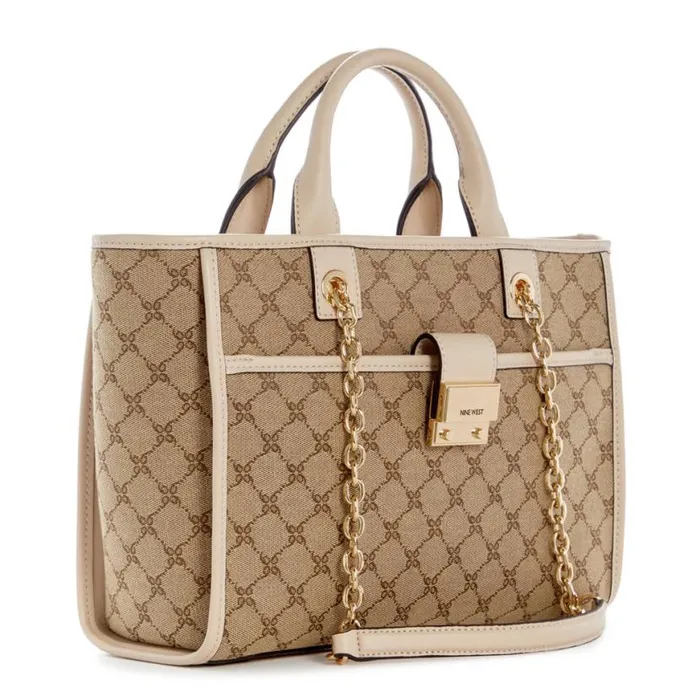 Nine West Satchels and Shoulder Bags Women Allington Small Tote Mocha Logobeige Nine West Satchels and Shoulder Bags Women Allington Small Tote Mocha Logobeige