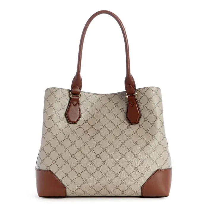 Nine West Satchels and Shoulder Bags Women Brooklyn Jet Set Carryall Beige Logomahogany Nine West Satchels and Shoulder Bags Women Brooklyn Jet Set Carryall Beige Logomahogany