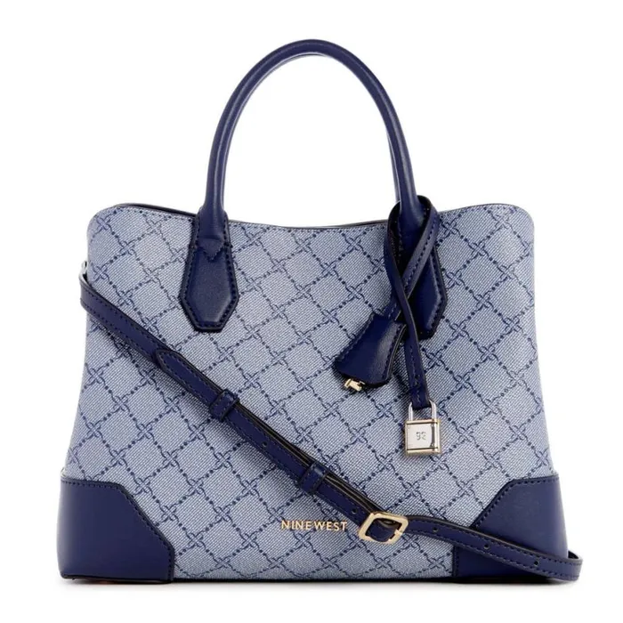 Nine West Satchels and Shoulder Bags Women Brooklyn Jet Set Satchel Chambray Logo Nine West Satchels and Shoulder Bags Women Brooklyn Jet Set Satchel Chambray Logo