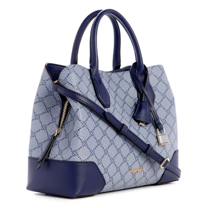 Nine West Satchels and Shoulder Bags Women Brooklyn Jet Set Satchel Chambray Logo Nine West Satchels and Shoulder Bags Women Brooklyn Jet Set Satchel Chambray Logo