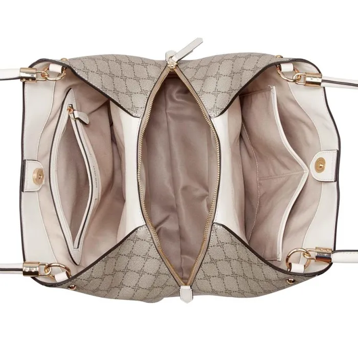 Nine West Satchels and Shoulder Bags Women Etta Jet Set Carryall Beige Logomilk Nine West Satchels and Shoulder Bags Women Etta Jet Set Carryall Beige Logomilk
