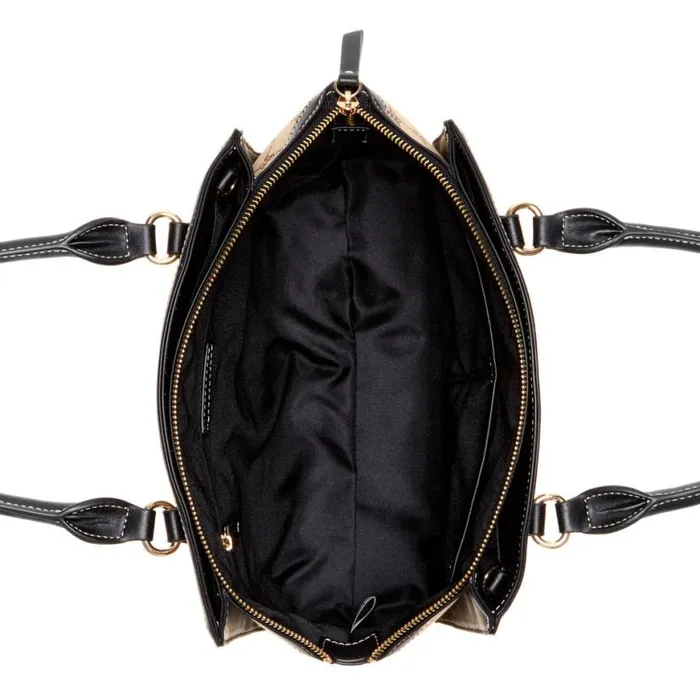 Nine West Satchels and Shoulder Bags Women Innes Satchel Natural Logoblack Nine West Satchels and Shoulder Bags Women Innes Satchel Natural Logoblack