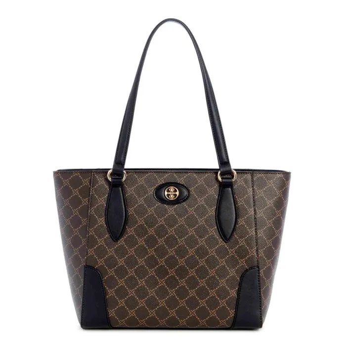 Nine West Satchels and Shoulder Bags Women Innes Small Tote Shopper Brownblack Nine West Satchels and Shoulder Bags Women Innes Small Tote Shopper Brownblack
