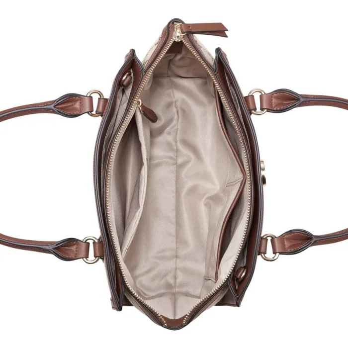 Nine West Satchels and Shoulder Bags Women Kyelle Jet Set Satchel Mocha Logomahogany Nine West Satchels and Shoulder Bags Women Kyelle Jet Set Satchel Mocha Logomahogany