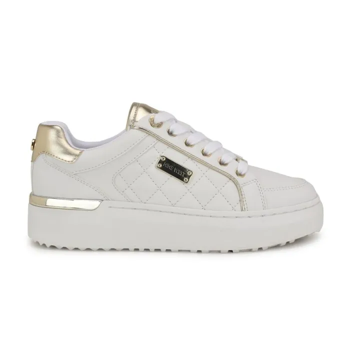 Nine West Sneakers Women Cafee LaceUp Platform Sneakers Whitegold