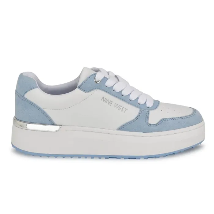Nine West Sneakers Women Calpha Laceup Sneakers Whitelight Blue
