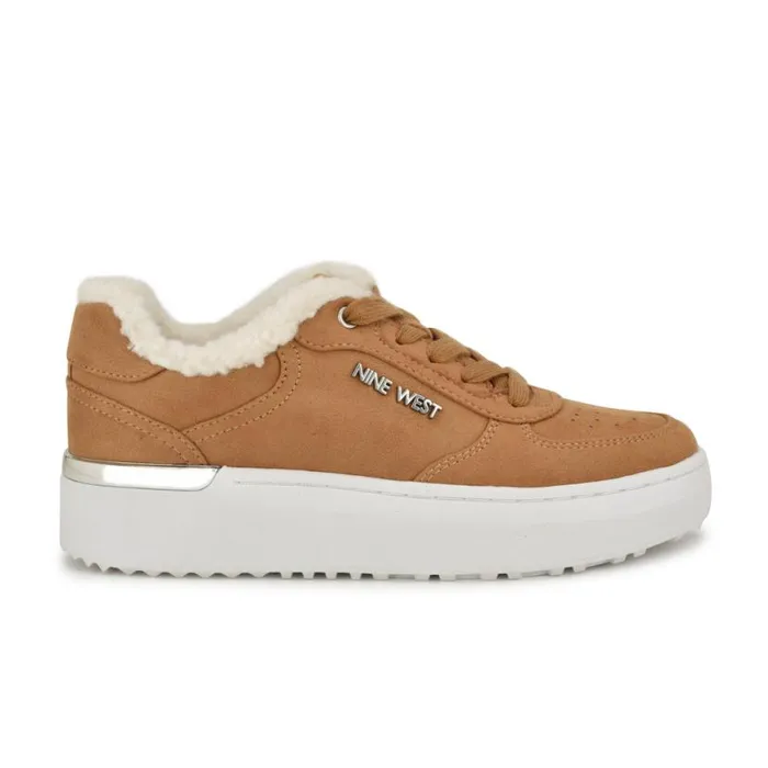 Nine West Sneakers Women Cuddly Laceup Sneakers Dark Natural
