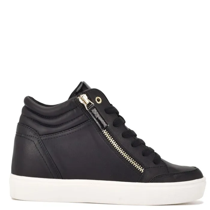 Nine West Sneakers Women Tons High Top Hidden Wedge Sneakers Black