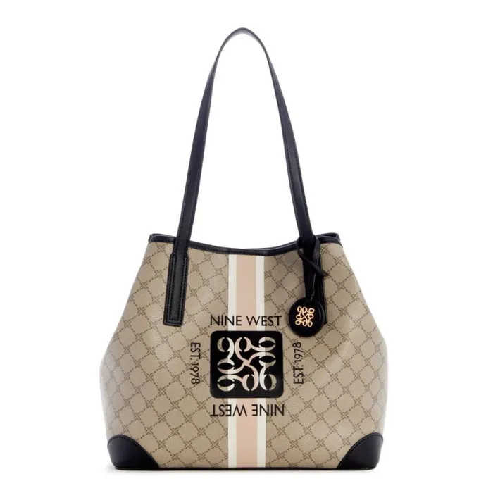 Nine West Totes and Backpacks Women Delaine 2 In 1 Tote Beige Logoblack