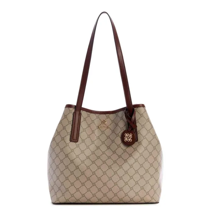 Nine West Totes and Backpacks Women Delaine 2 In 1 Tote Beige Logo Mahogany