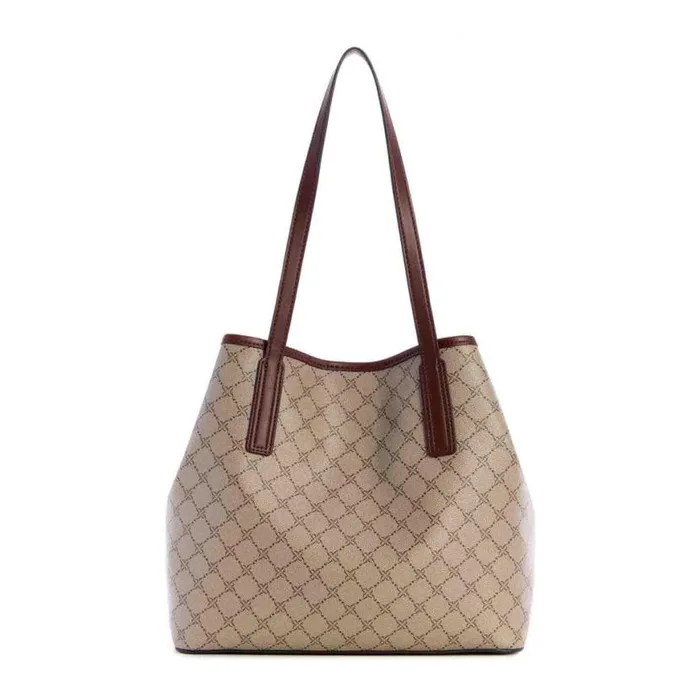 Nine West Totes and Backpacks Women Delaine 2 In 1 Tote Beige Logo Mahogany Nine West Totes and Backpacks Women Delaine 2 In 1 Tote Beige Logo Mahogany