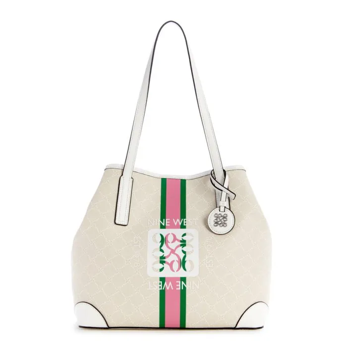 Nine West Totes and Backpacks Women Delaine 2 In 1 Tote Cream Logowhite