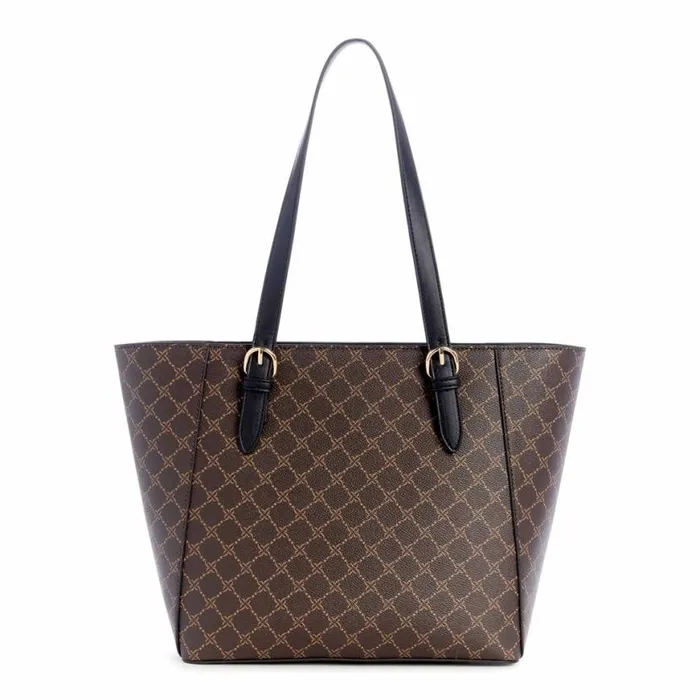 Nine West Totes and Backpacks Women Siera Tote Brown Black Logo Nine West Totes and Backpacks Women Siera Tote Brown Black Logo