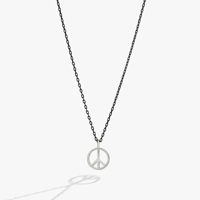 Nostalgia Peace Sign Necklace Silver Women Alex And Ani Necklaces