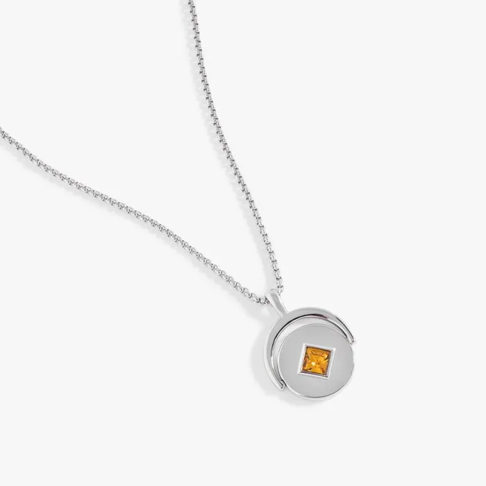November Birthstone And Flower Flip Charm Necklace Stainless Steel Silver Women Alex And Ani Birthday