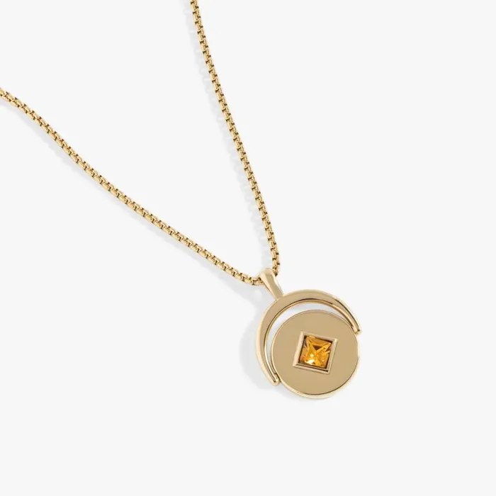 November Birthstone And Flower Flip Charm Necklace Stainless Steel Silver Women Alex And Ani Birthday