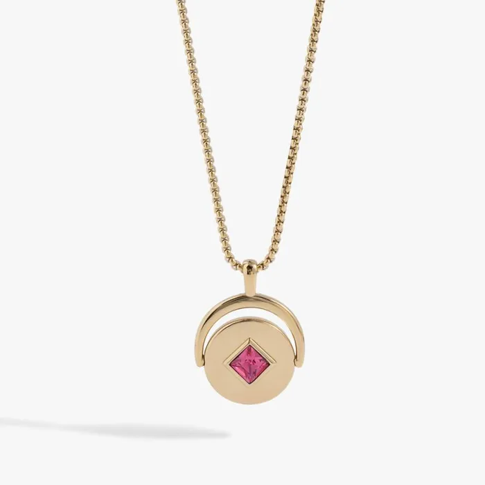 October Birthstone And Flower Flip Charm Necklace Stainless Steel Gold Women Alex And Ani Birthday October Birthstone And Flower Flip Charm Necklace Stainless Steel Gold Women Alex And Ani Birthday