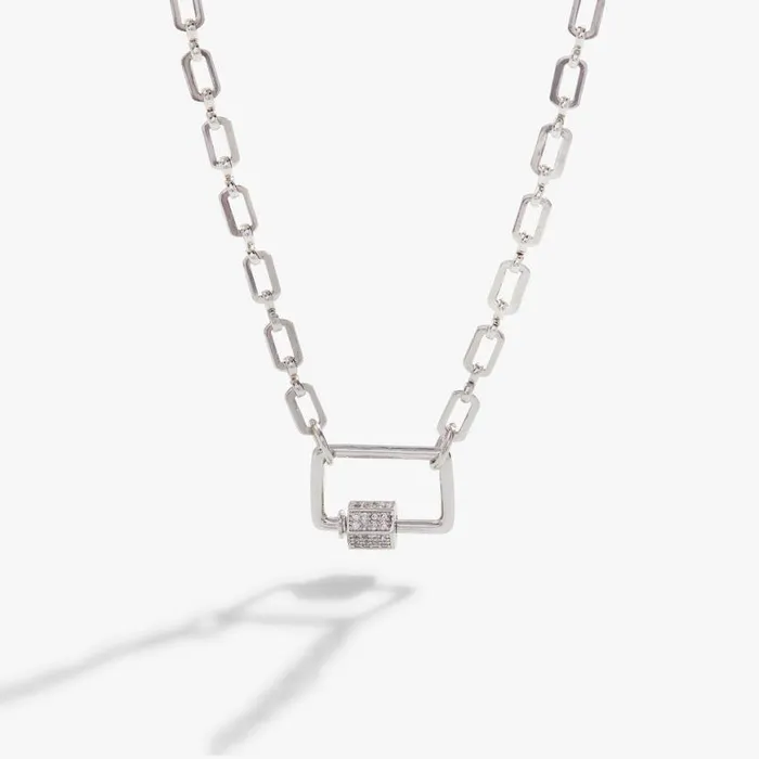 Open Link Square Carabiner Necklace Silver Women Alex And Ani Necklaces Open Link Square Carabiner Necklace Silver Women Alex And Ani Necklaces