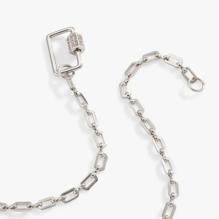 Open Link Square Carabiner Necklace Silver Women Alex And Ani Necklaces Open Link Square Carabiner Necklace Silver Women Alex And Ani Necklaces