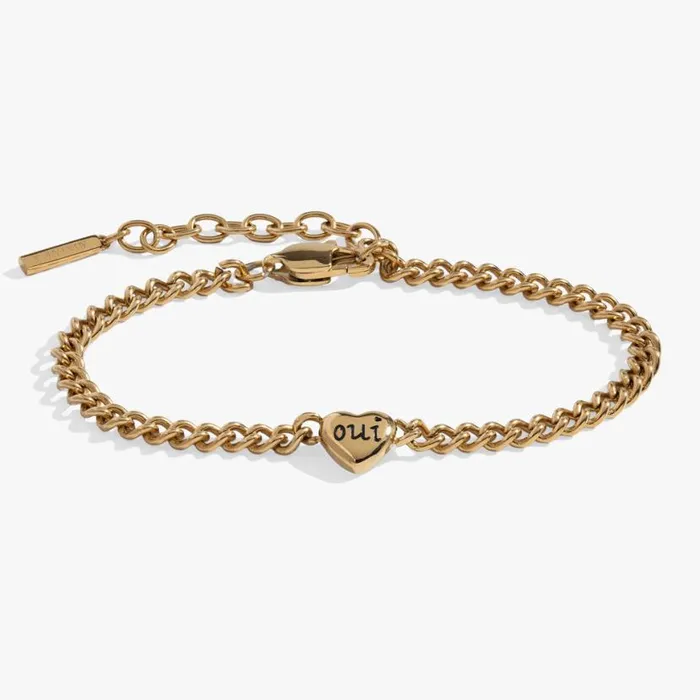 Oui and Non Reversible Heart Inline Bracelet Stainless Steel Gold Women Alex And Ani Bracelets Oui and Non Reversible Heart Inline Bracelet Stainless Steel Gold Women Alex And Ani Bracelets