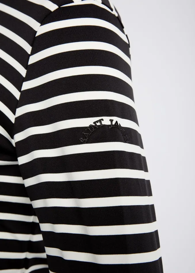 Oural Turtleneck Striped Shirt Stretch Fabric Blackivory Women Saint James Breton Striped Shirts
