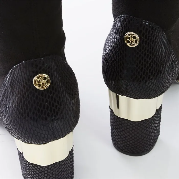 Over The Knee Boots Women Moda In Pelle Valentinne Black Alcantara