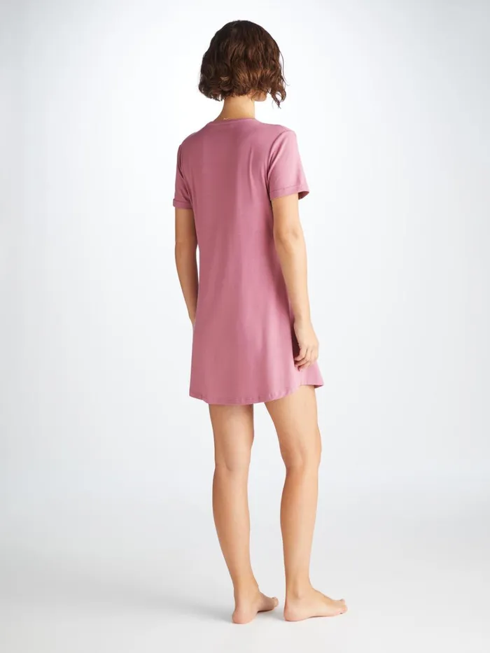 Pajama Tops Women Derek Rose VNeck Sleep TShirt Lara Micro Modal Stretch Orchid Purple