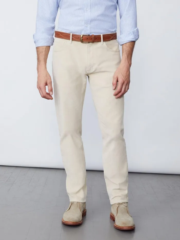 Pants Men JMcLaughlin Parker 5Pocket Straight Pants In Italian Stretch Cord Stone