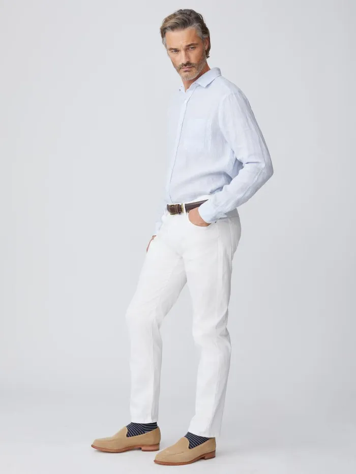 Pants Men JMcLaughlin Parker 5Pocket Straight Pants White Pants Men JMcLaughlin Parker 5Pocket Straight Pants White