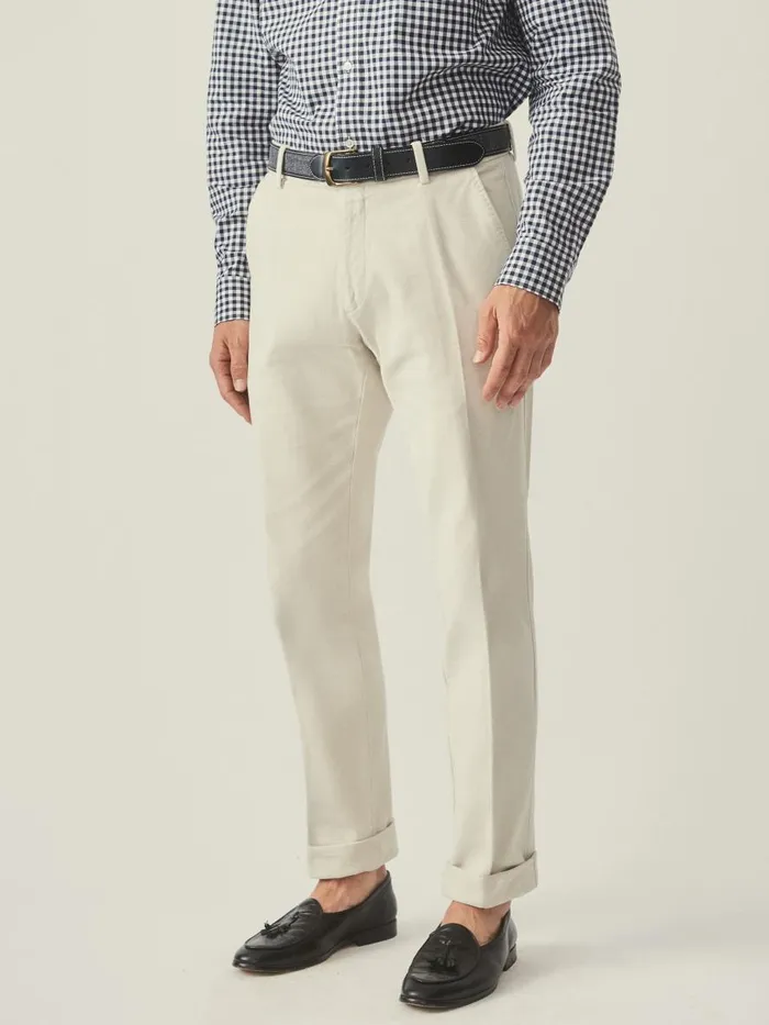 Pants Men JMcLaughlin Redding StraightFit Chino Pants In Italian Moleskin Stone