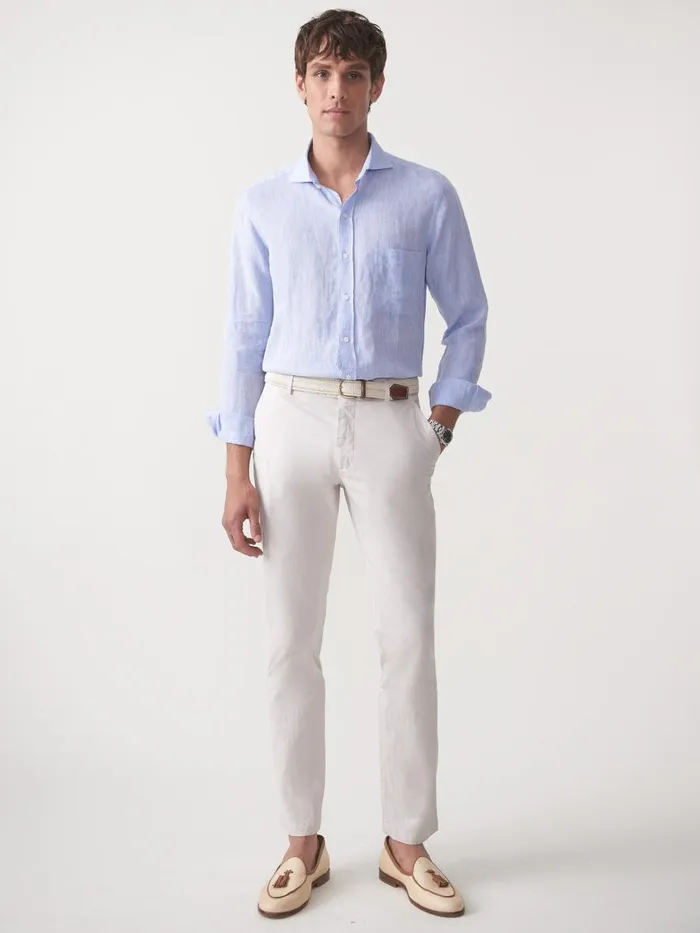 Pants Men JMcLaughlin Taylor StraightFit Chino In Italian Twill Stone Pants Men JMcLaughlin Taylor StraightFit Chino In Italian Twill Stone