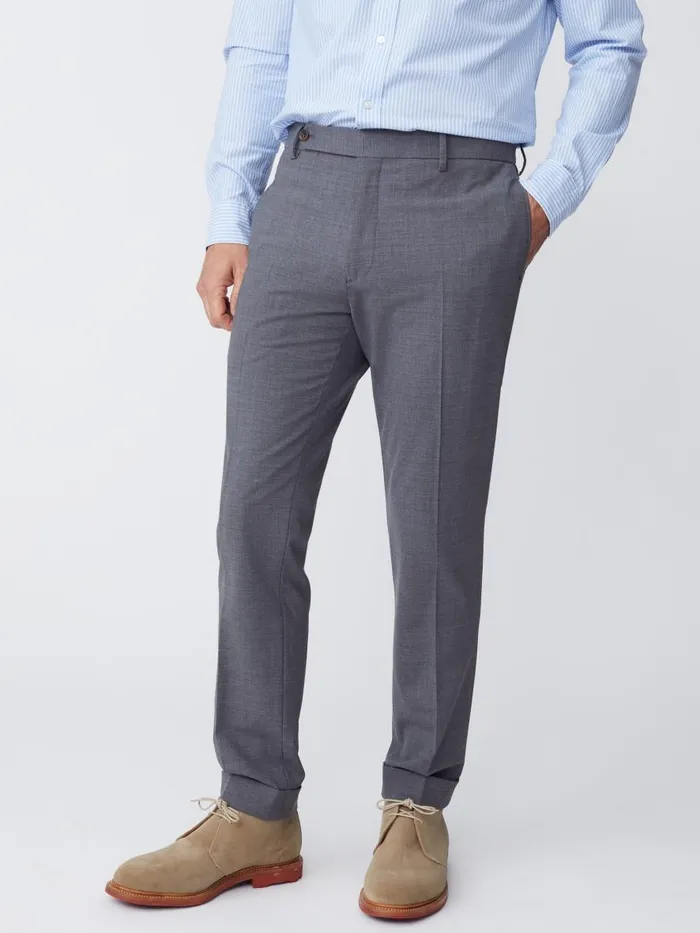 Pants Men JMcLaughlin Tropical Wool Oxford Pants Heather Charcoal