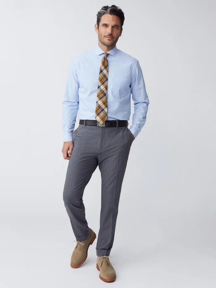 Pants Men JMcLaughlin Tropical Wool Oxford Pants Heather Charcoal Pants Men JMcLaughlin Tropical Wool Oxford Pants Heather Charcoal