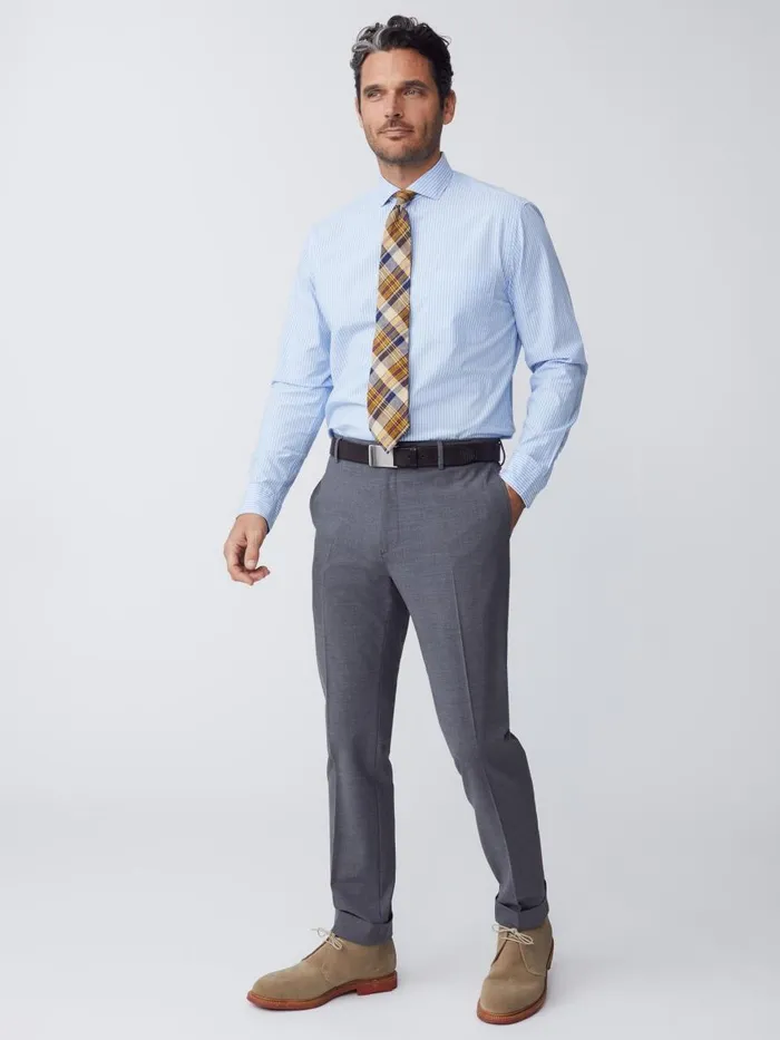 Pants Men JMcLaughlin Tropical Wool Oxford Pants Heather Charcoal Pants Men JMcLaughlin Tropical Wool Oxford Pants Heather Charcoal
