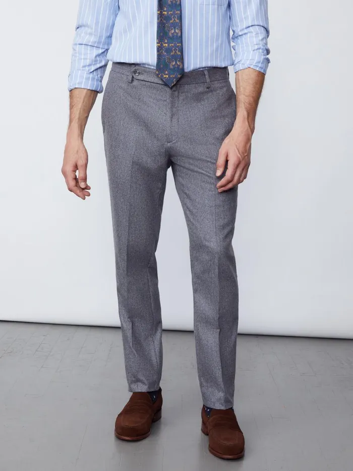Pants Men JMcLaughlin Wool Flannel Oxford Pants Heather Gray