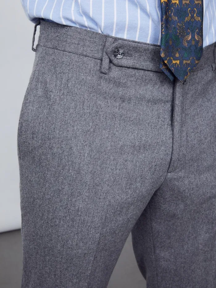 Pants Men JMcLaughlin Wool Flannel Oxford Pants Heather Gray Pants Men JMcLaughlin Wool Flannel Oxford Pants Heather Gray