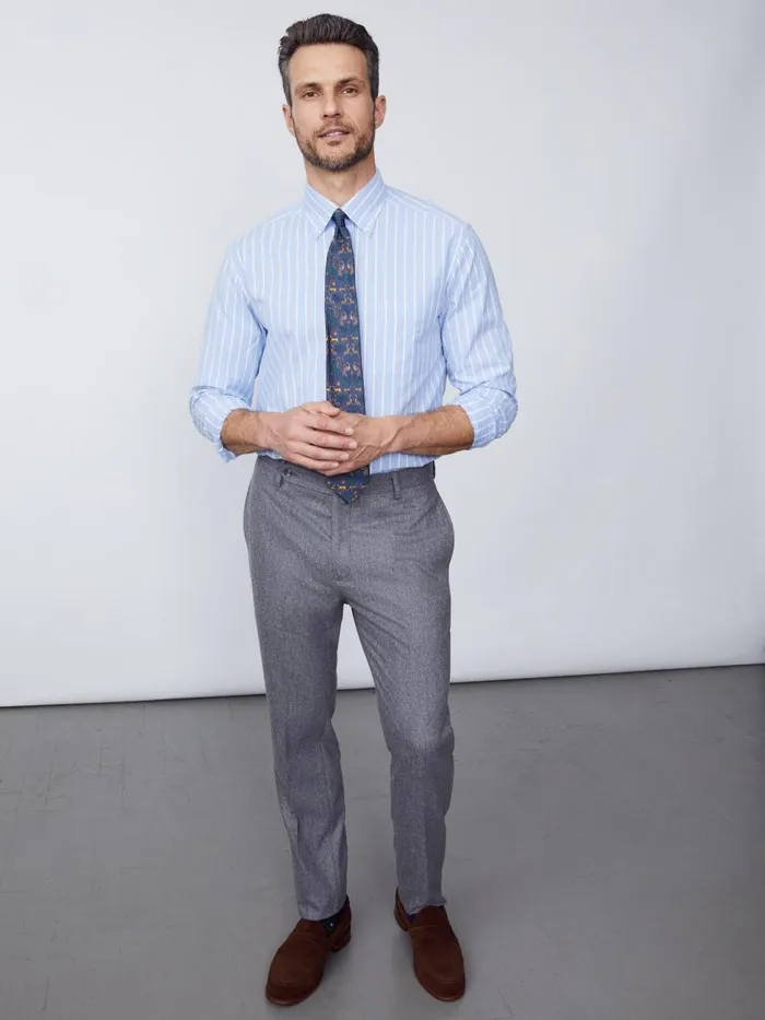 Pants Men JMcLaughlin Wool Flannel Oxford Pants Heather Gray Pants Men JMcLaughlin Wool Flannel Oxford Pants Heather Gray