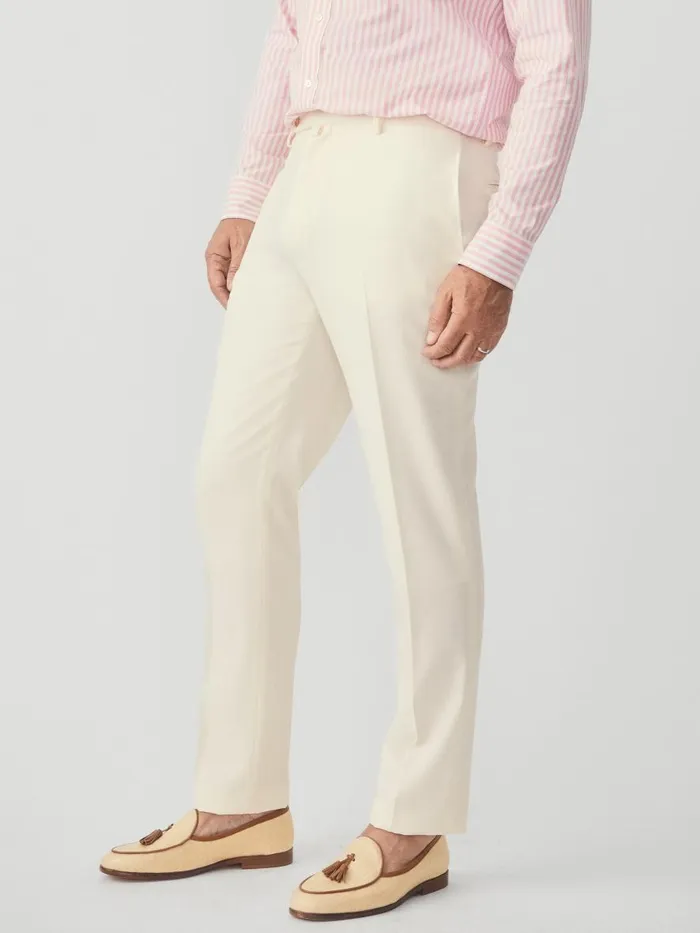 Pants Men JMcLaughlin Wool Gaberdine Oxford Pants Off White